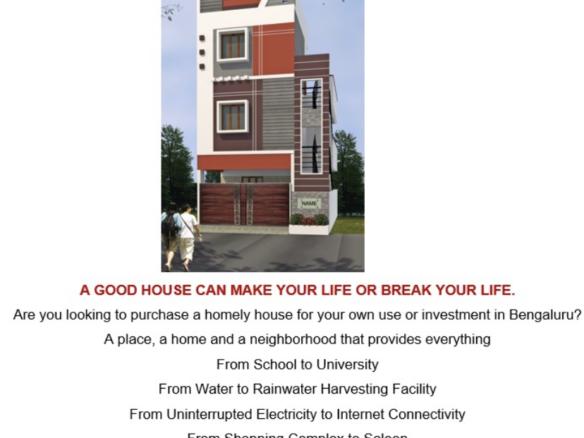 Newly constructed house for sale near Margondanahalli